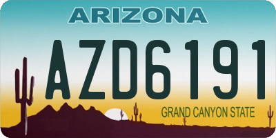 AZ license plate AZD6191