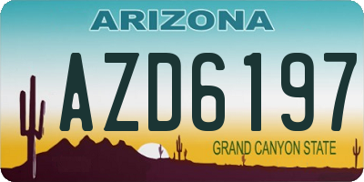 AZ license plate AZD6197