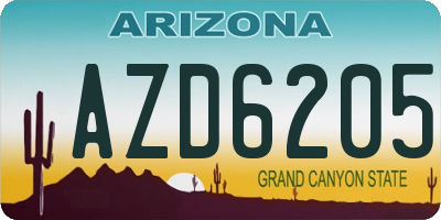AZ license plate AZD6205