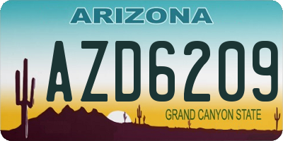 AZ license plate AZD6209