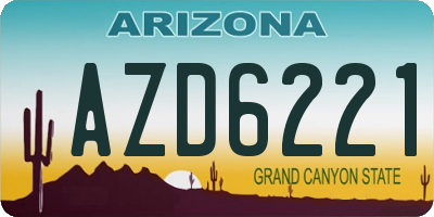 AZ license plate AZD6221