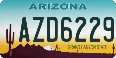 AZ license plate AZD6229