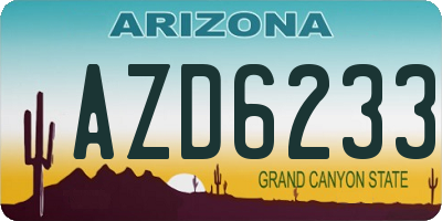 AZ license plate AZD6233