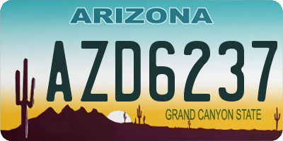 AZ license plate AZD6237