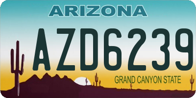 AZ license plate AZD6239