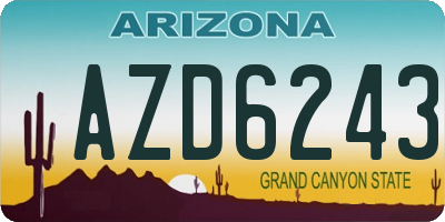 AZ license plate AZD6243