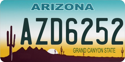 AZ license plate AZD6252