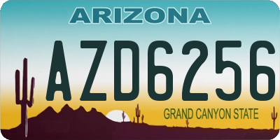 AZ license plate AZD6256