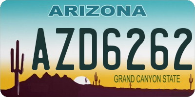 AZ license plate AZD6262