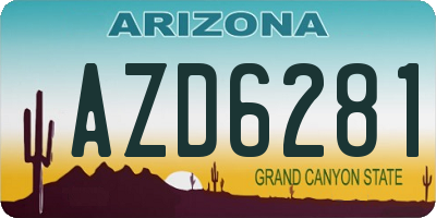 AZ license plate AZD6281