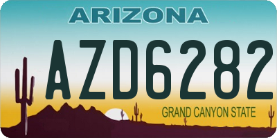 AZ license plate AZD6282