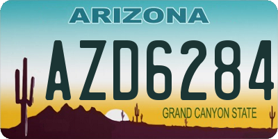 AZ license plate AZD6284