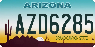 AZ license plate AZD6285