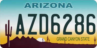 AZ license plate AZD6286