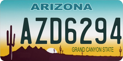 AZ license plate AZD6294