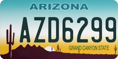 AZ license plate AZD6299