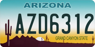 AZ license plate AZD6312