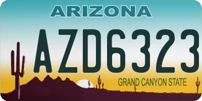 AZ license plate AZD6323