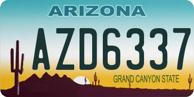 AZ license plate AZD6337