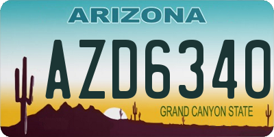 AZ license plate AZD6340