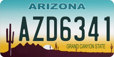 AZ license plate AZD6341