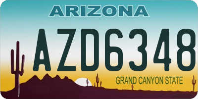 AZ license plate AZD6348