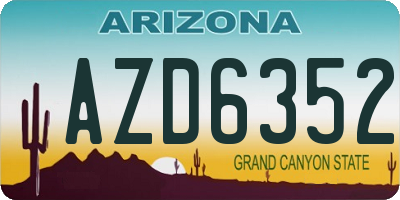 AZ license plate AZD6352