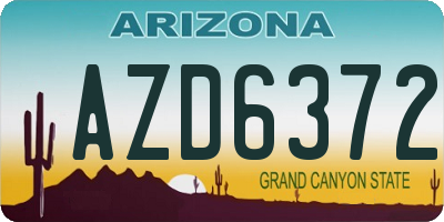 AZ license plate AZD6372