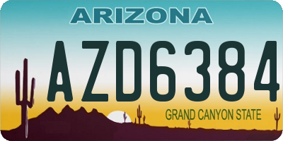 AZ license plate AZD6384