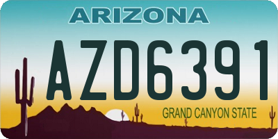 AZ license plate AZD6391