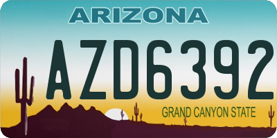 AZ license plate AZD6392