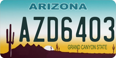 AZ license plate AZD6403