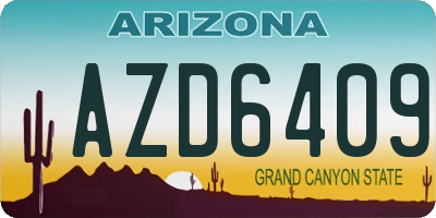 AZ license plate AZD6409