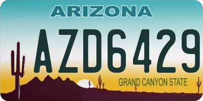 AZ license plate AZD6429