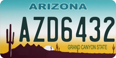 AZ license plate AZD6432