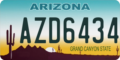 AZ license plate AZD6434
