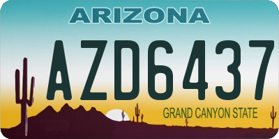 AZ license plate AZD6437
