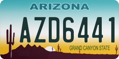 AZ license plate AZD6441