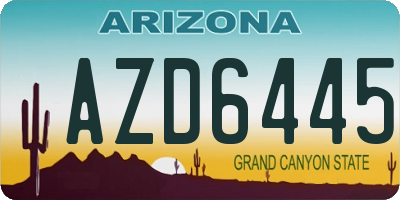 AZ license plate AZD6445