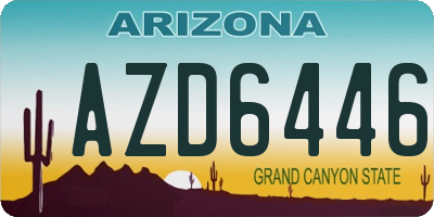 AZ license plate AZD6446