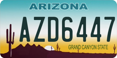 AZ license plate AZD6447
