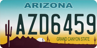 AZ license plate AZD6459