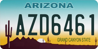 AZ license plate AZD6461