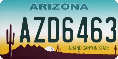 AZ license plate AZD6463