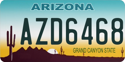 AZ license plate AZD6468