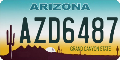 AZ license plate AZD6487