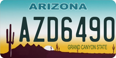AZ license plate AZD6490