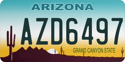 AZ license plate AZD6497