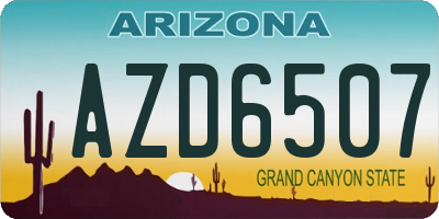 AZ license plate AZD6507