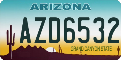 AZ license plate AZD6532